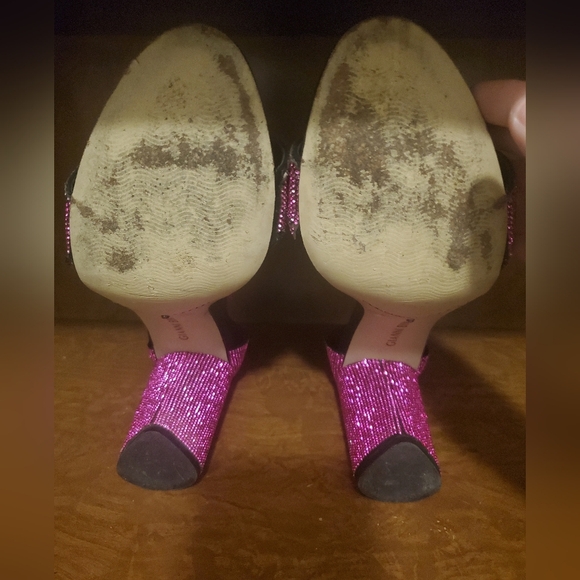 Gianni Bini | Hot Pink Dazzling Sparkly 💗 4 Inch Block Heels - Size: 9 - Picture 3 of 11